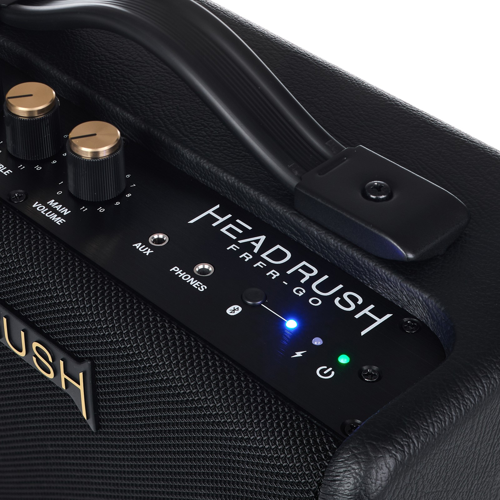 Statusleuchten auf dem Bedienfeld des Headrush FRFR GO