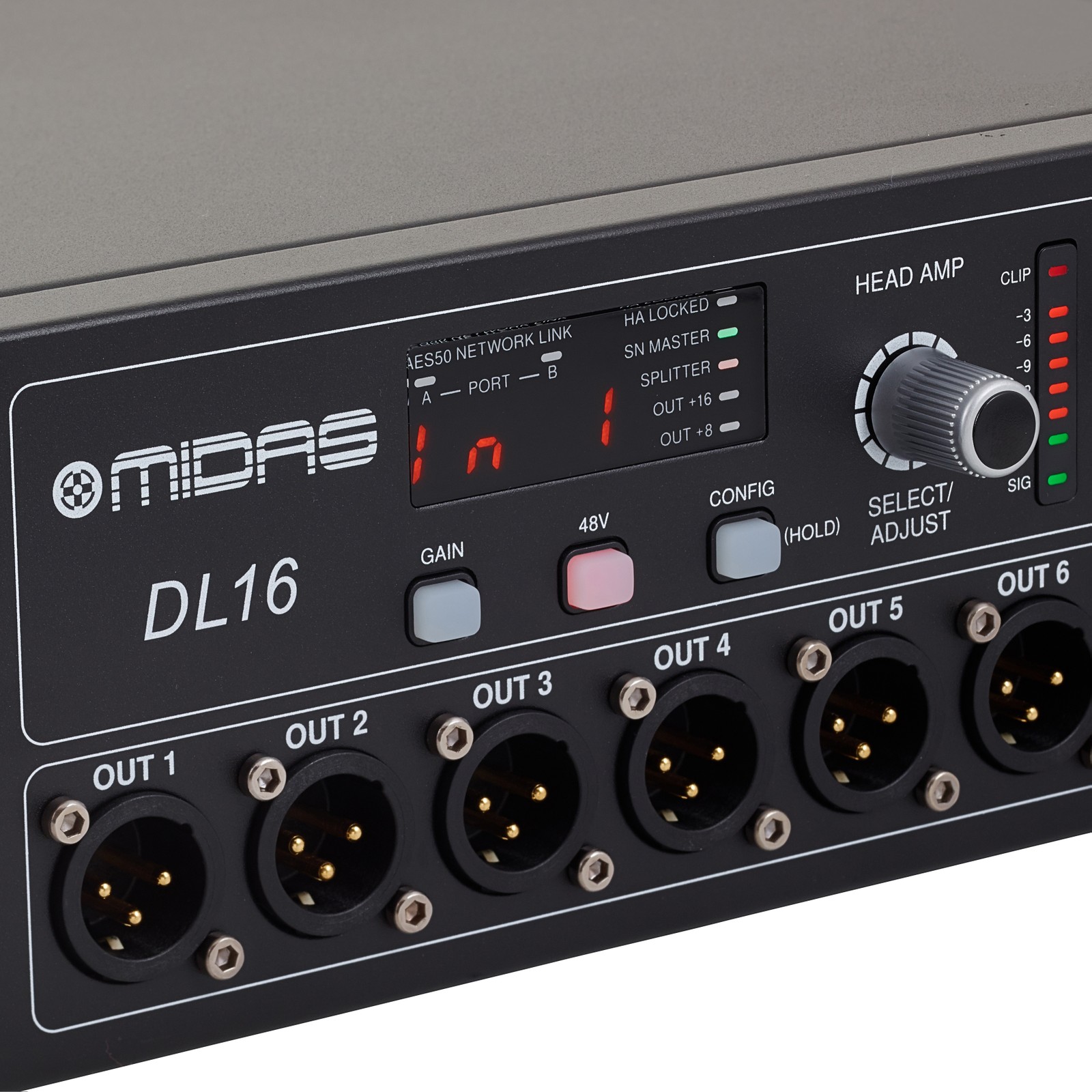 Midas DL16 Bedienelemente
