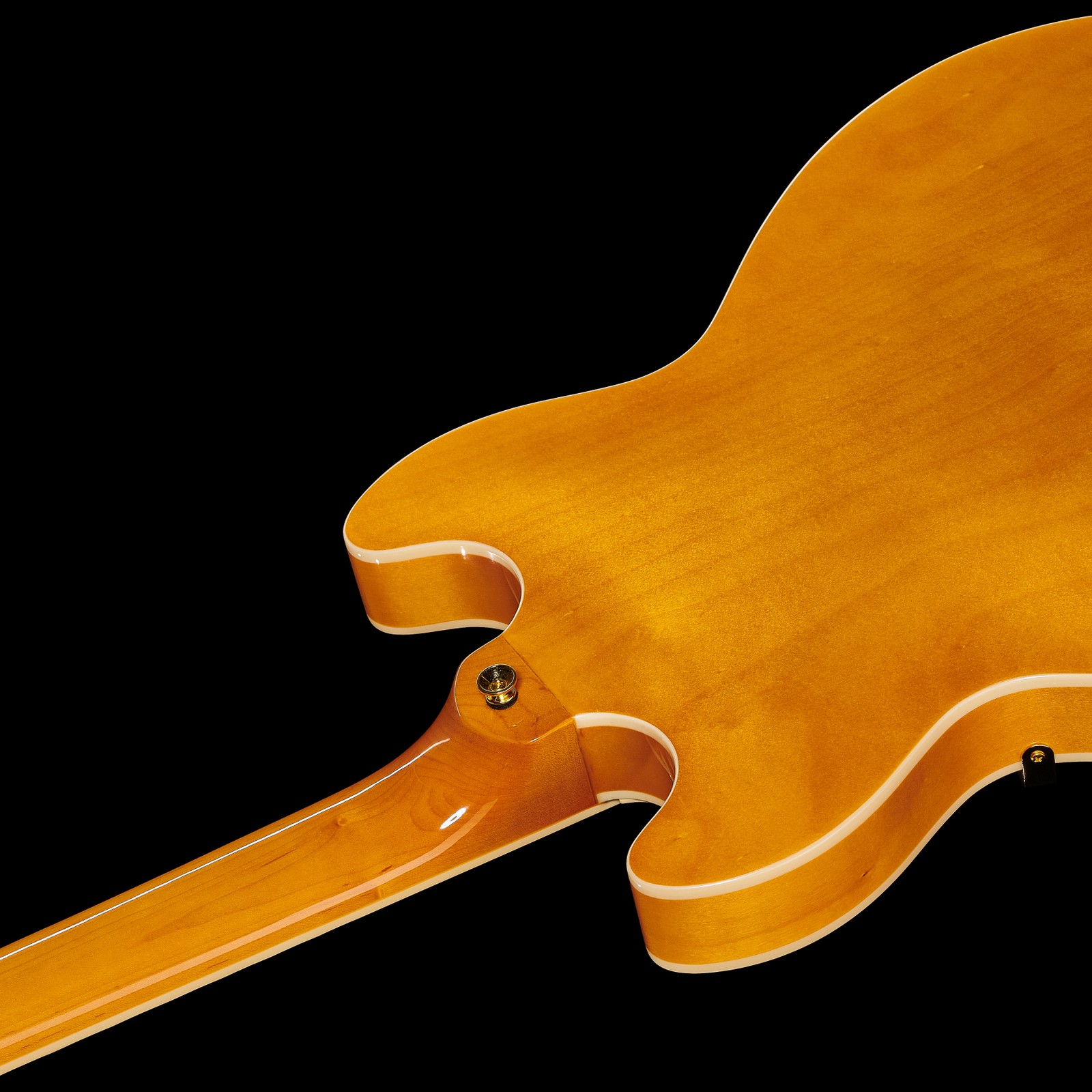 back of the Harley Benton HB-35Plus Metallic Green with a strap button