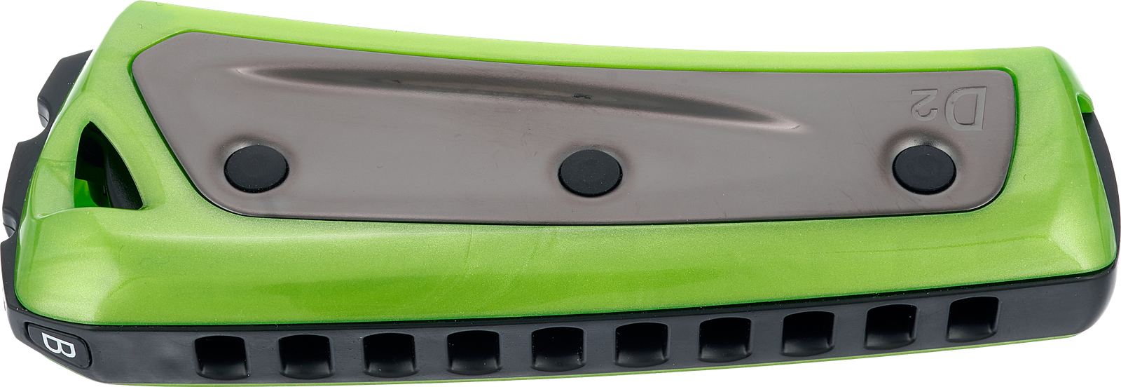 Hellgrüne Mundharmonika Yonberg D2 Typhoon Color B H