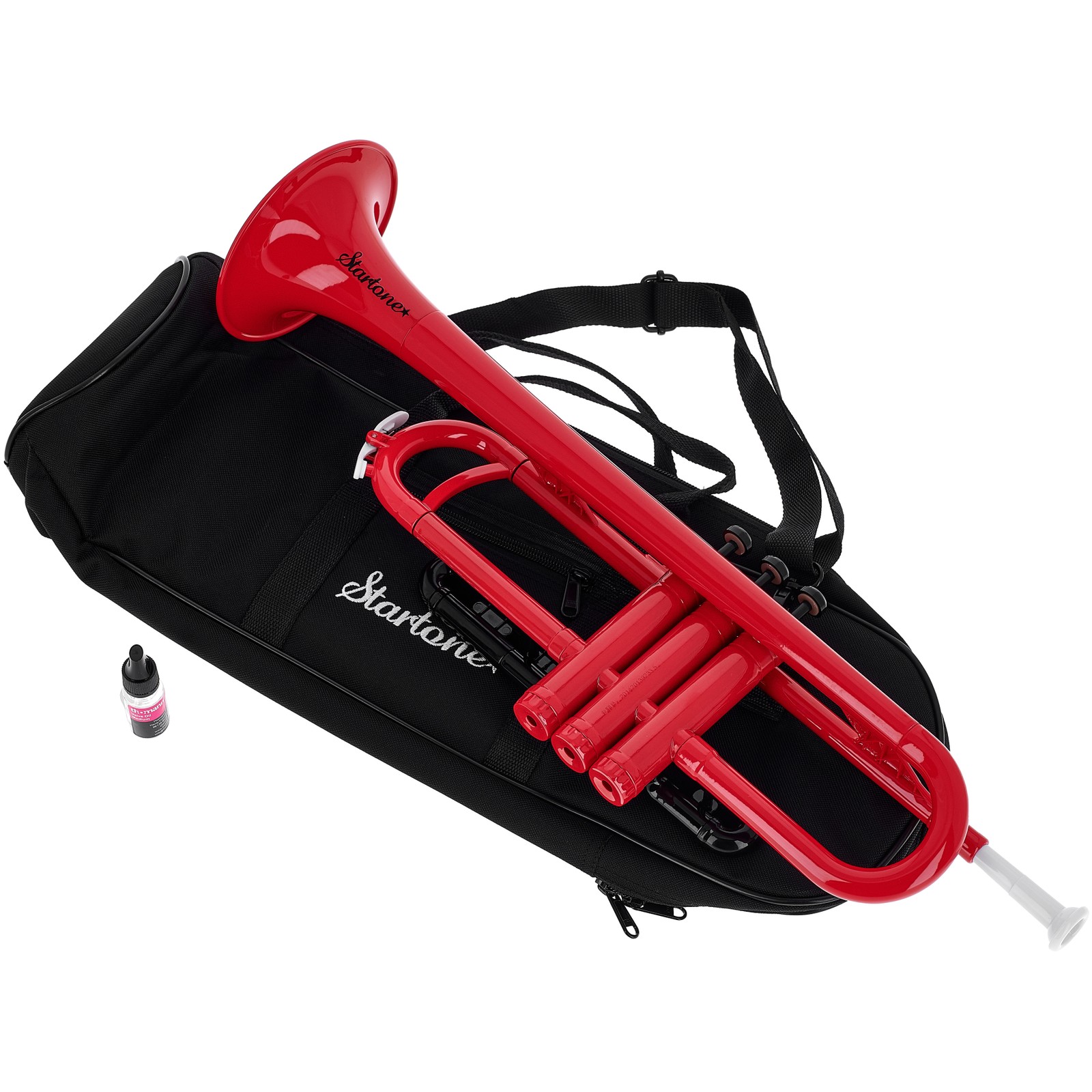 Rote Startone PTR-20 Bb-Trompete mit Zubehör