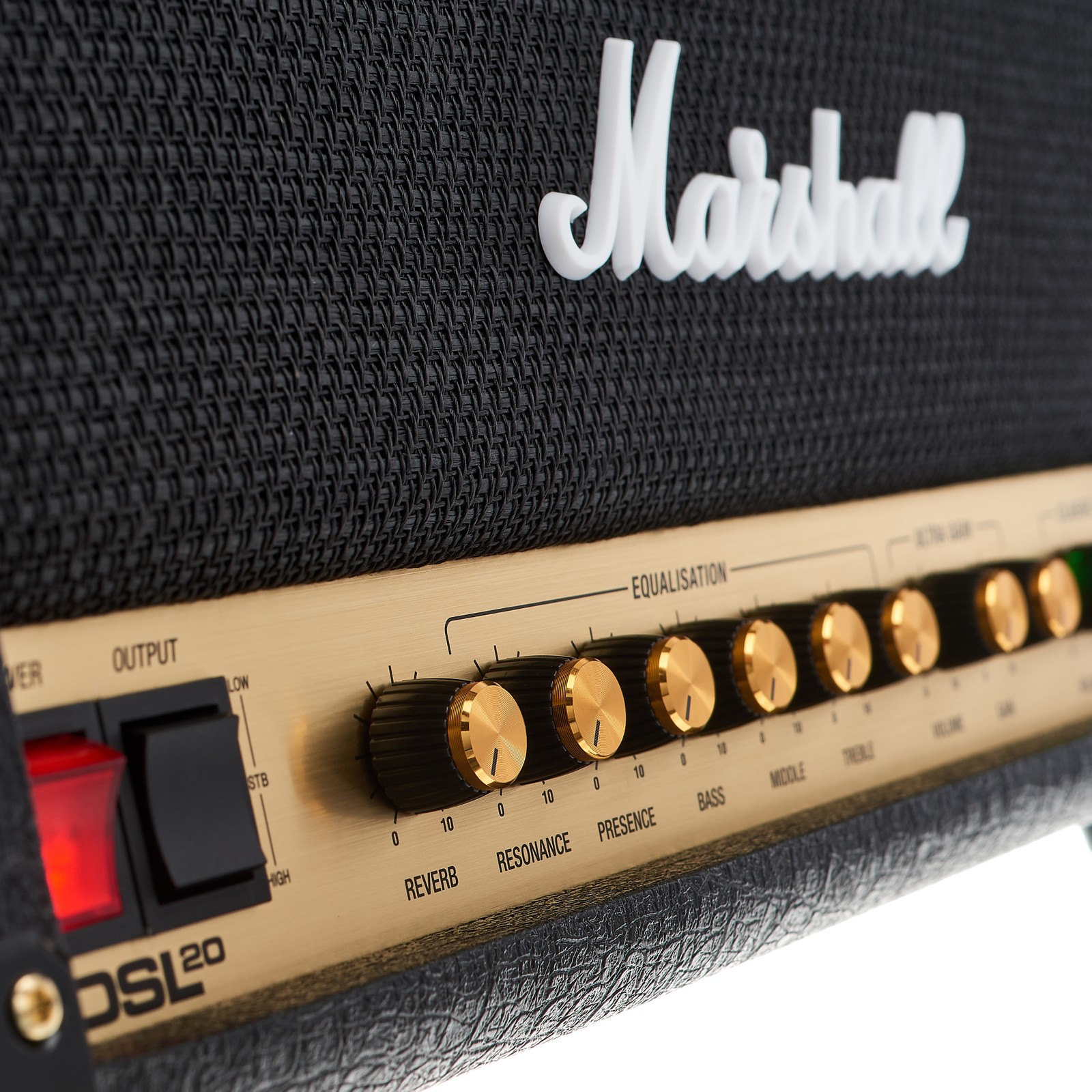 Bedienelemente des Marshall DSL20HR Vollröhren-Topteils