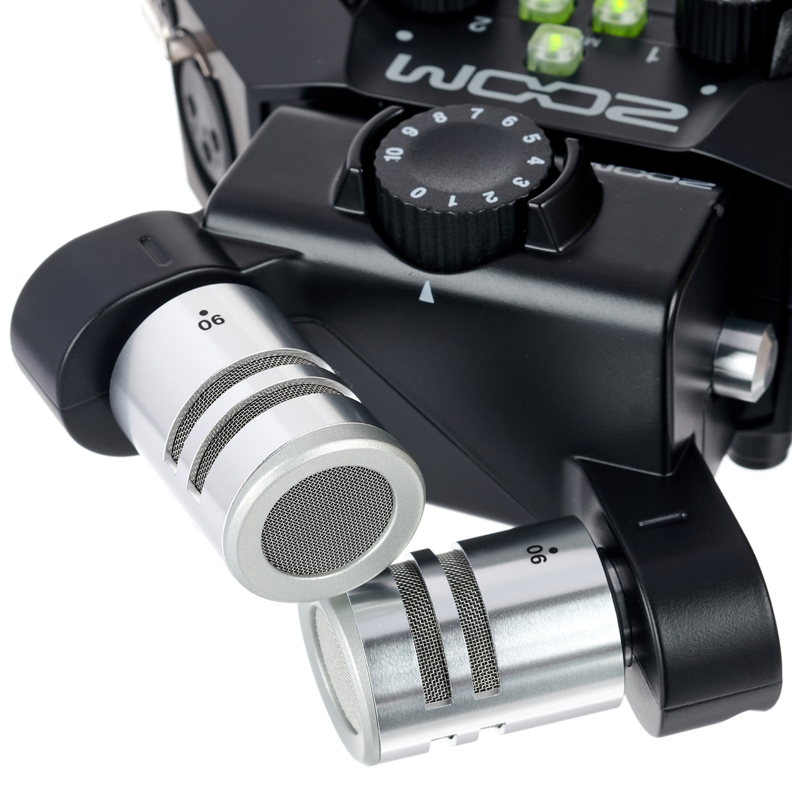 Stereo microphone with gain controller on the Zoom H8