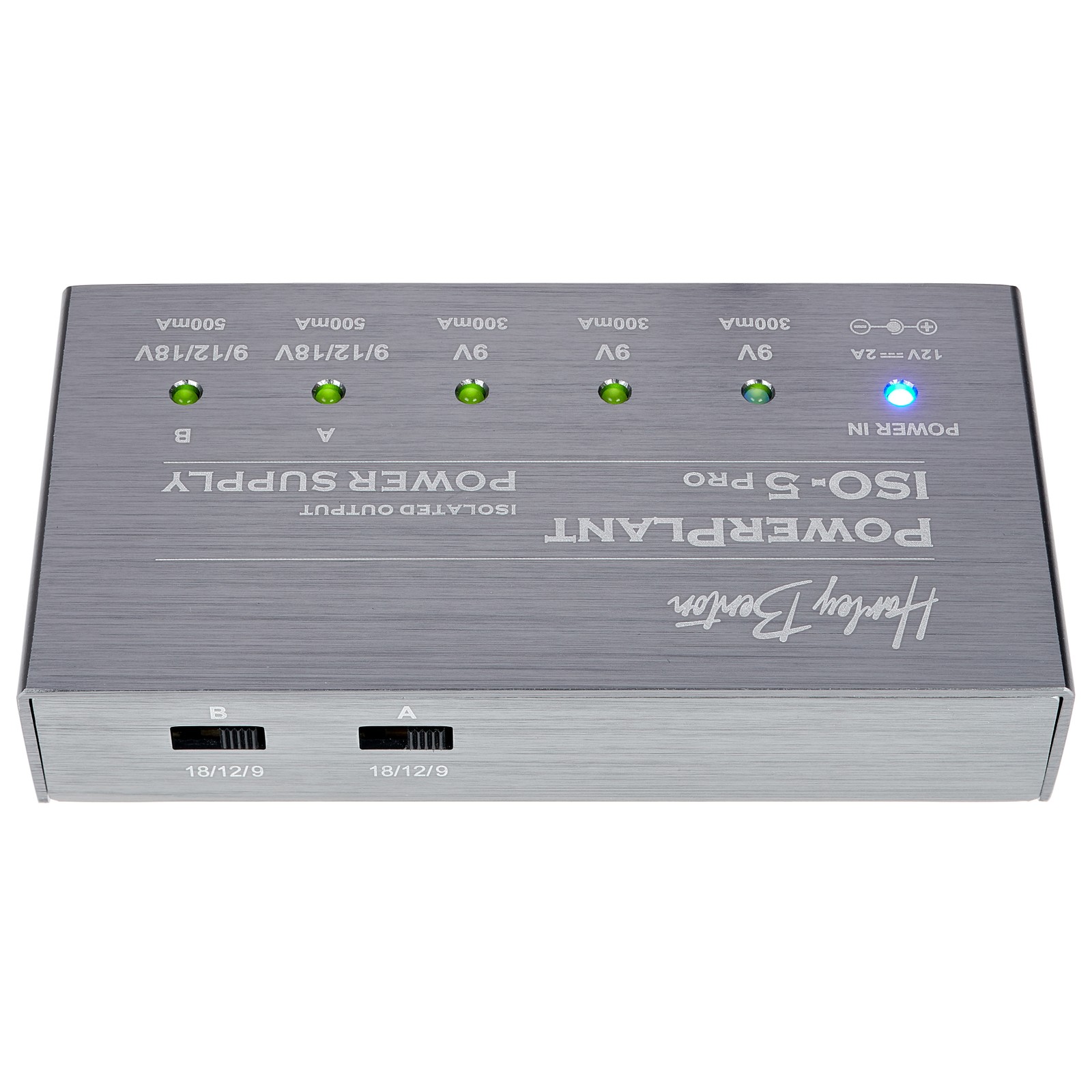 switches on the backside of the Harley Benton PowerPlant ISO-5 Pro 