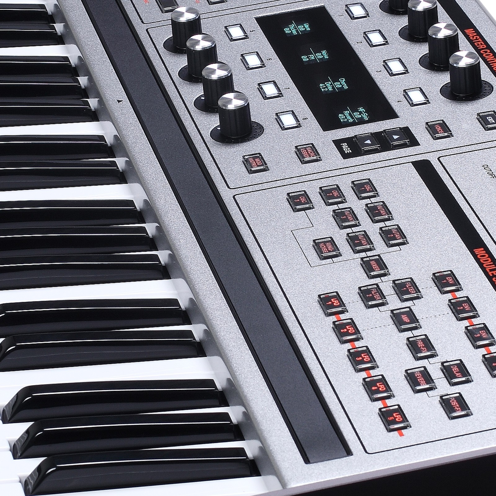 Tastatur des ASM Hydrasynth Silver Ed Keyboards