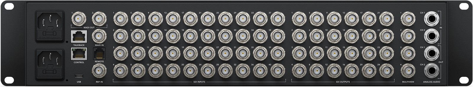 19" Videomixer Blackmagic Design Anschlüsse Rückseite
