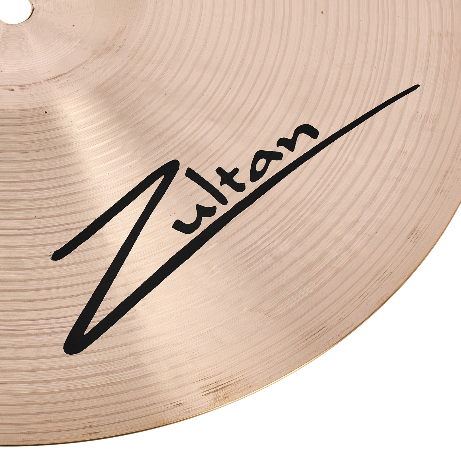 Herstellerlogo auf der Zultan 13" Caz Hi-Hat, Jazz-Becken