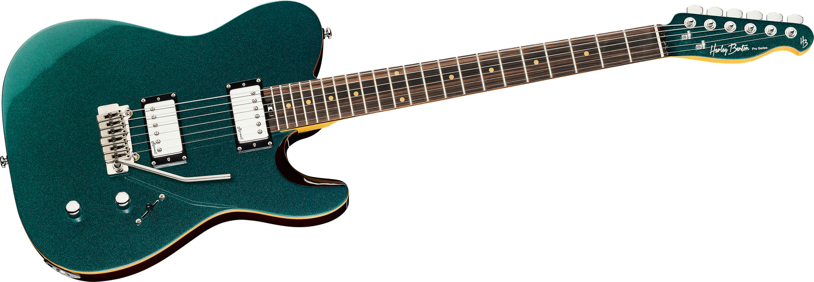 Front of electric guitar Harley Benton Fusion-T HH EB OCT