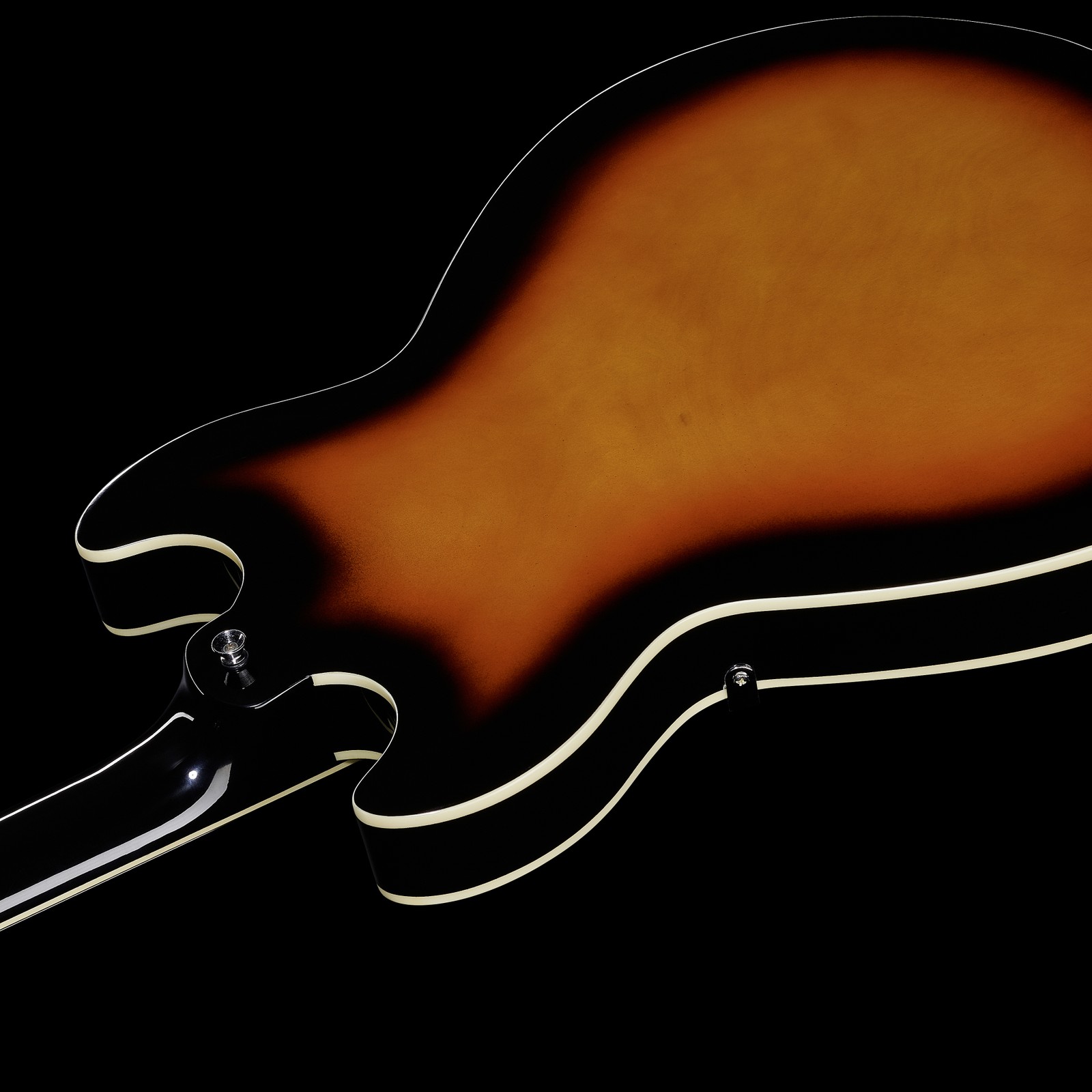 Rear view of the Harley Benton HB-35 VB Vintage Series electric guitar