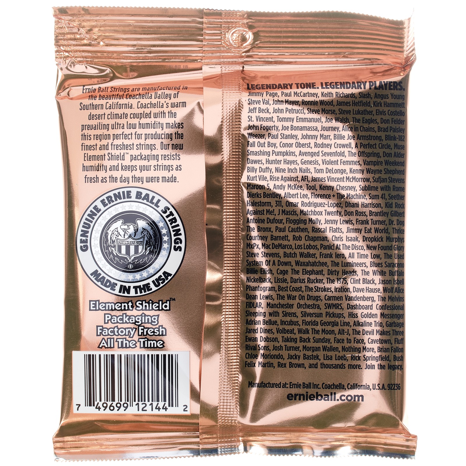 Verpackung des Ernie Ball 2144 Earthwood Phosphor Bronze Saitensatz für Westerngitarre
