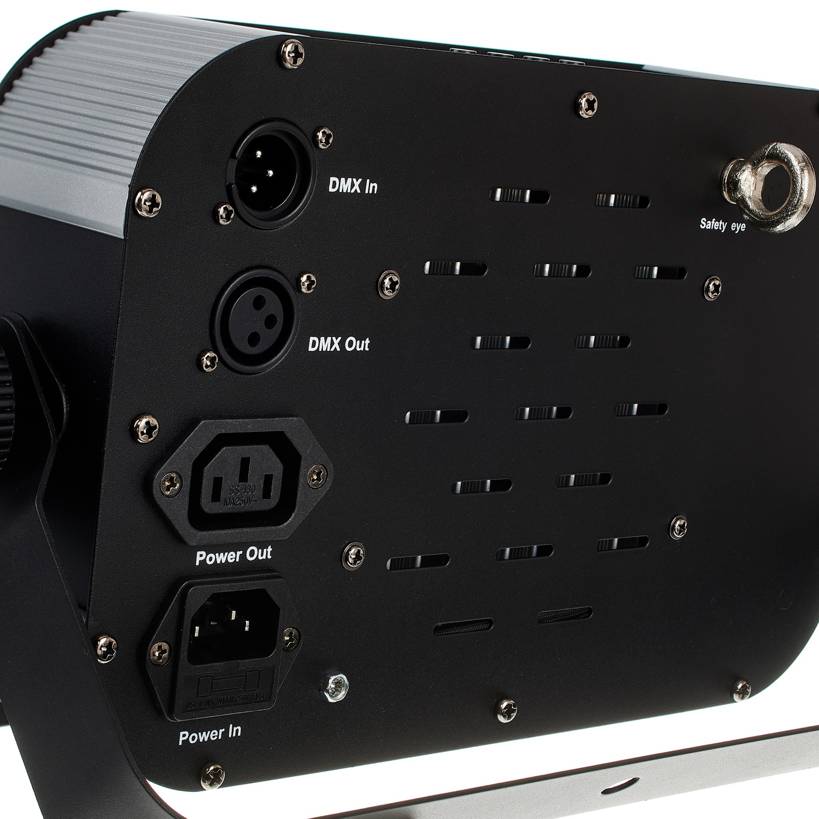 Stairville LED Flood TRI Panel Rückseite mit Anschlüssen