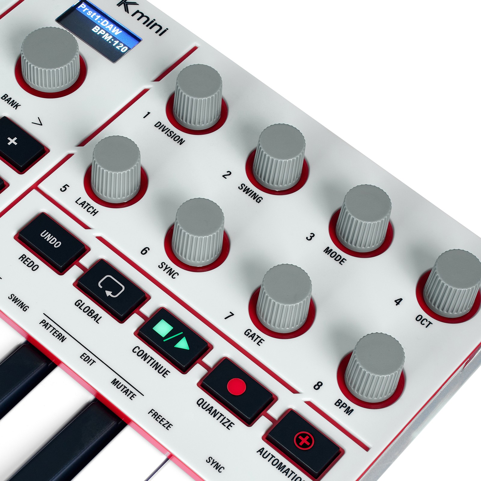 Potis auf der Bedienoberfläche des AKAI Professional MPK Mini IV Gray