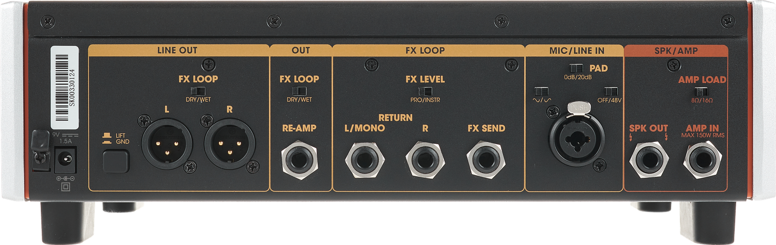 Rückseite mit Anschlüssen des Palmer Supreme Soaker Power Attenuator