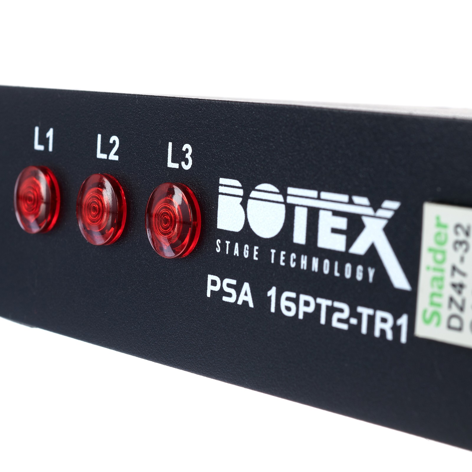 Logo auf dem Stromverteiler 16 A, Botex PSA 16PT2-TR1 