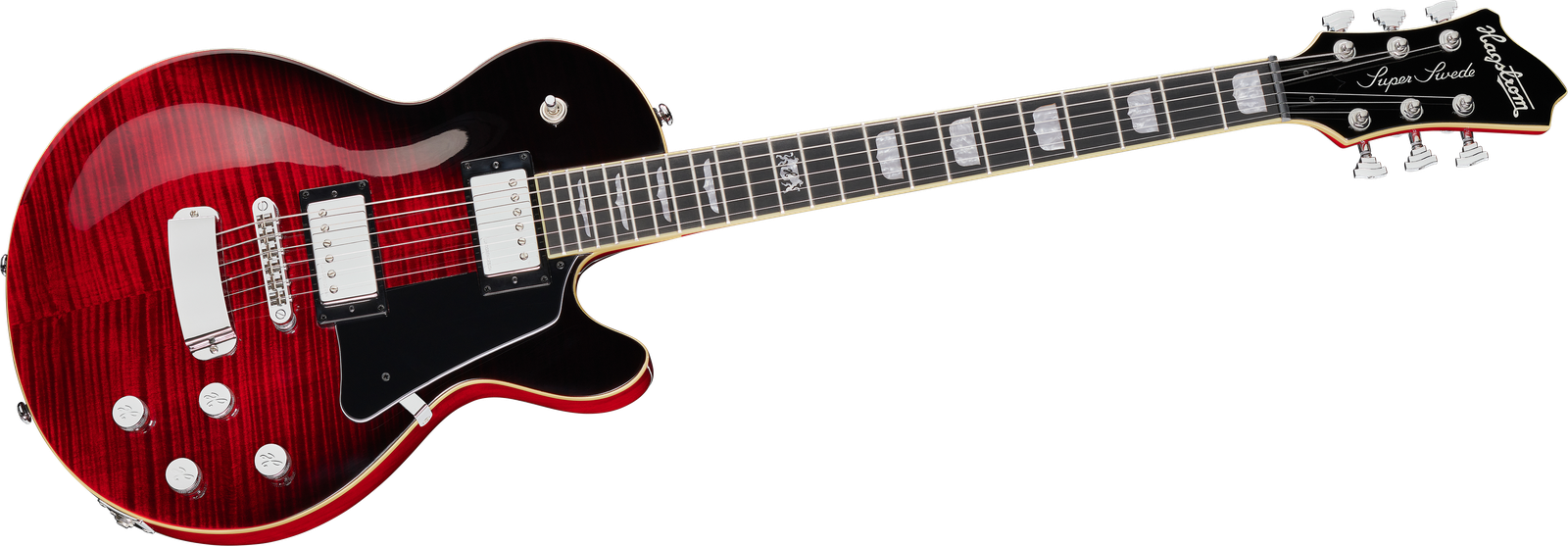 E-Gitarre Hagstrom Super Swede Crimson Flame von vorne