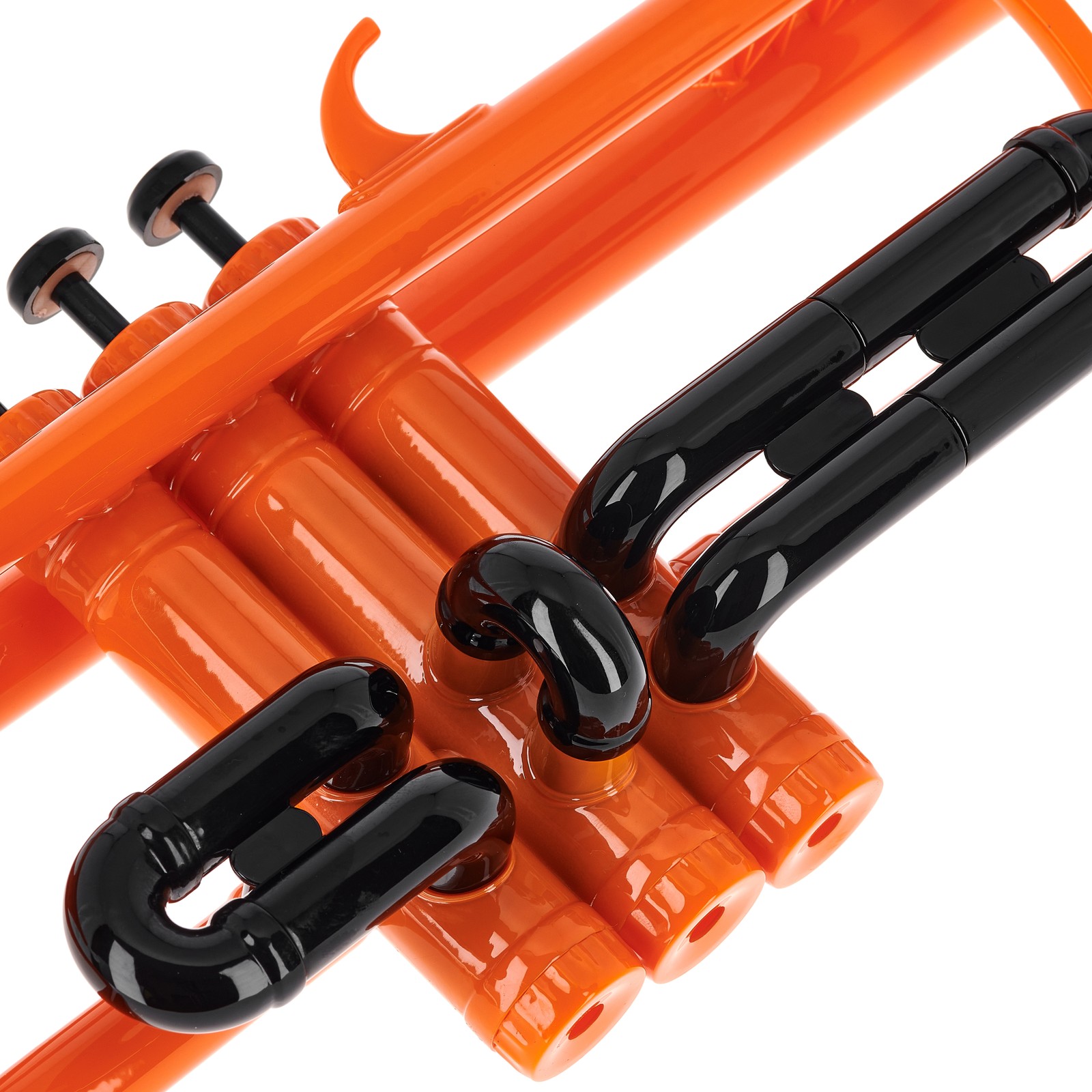 Detailansicht der orangenen Startone PTR-20 Bb-Trompete