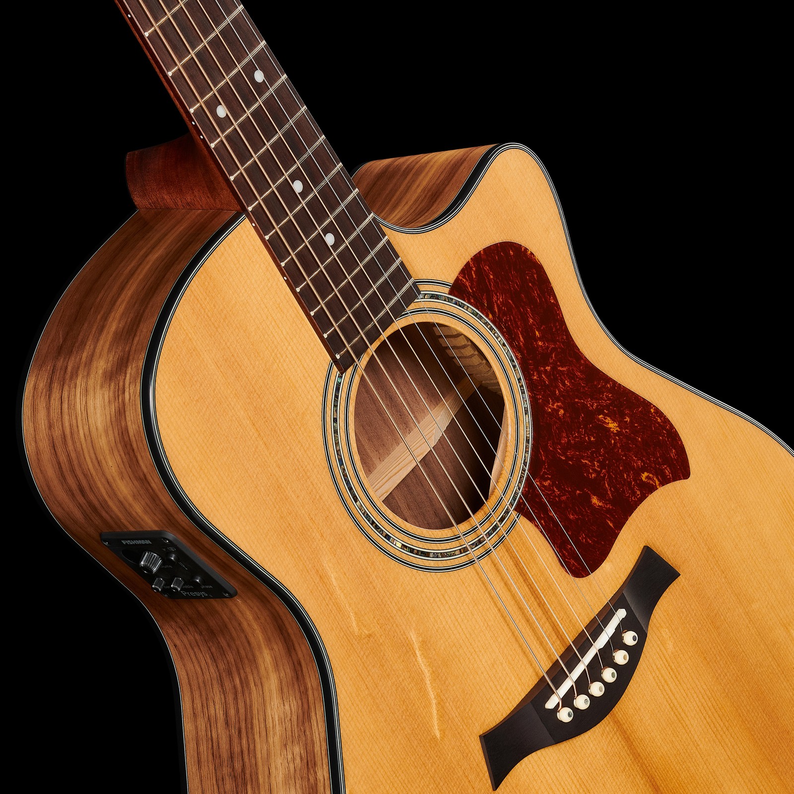 Decke der Harley Benton Custom Line CLG-48CE Wide NT mit Preamp in der Zarge