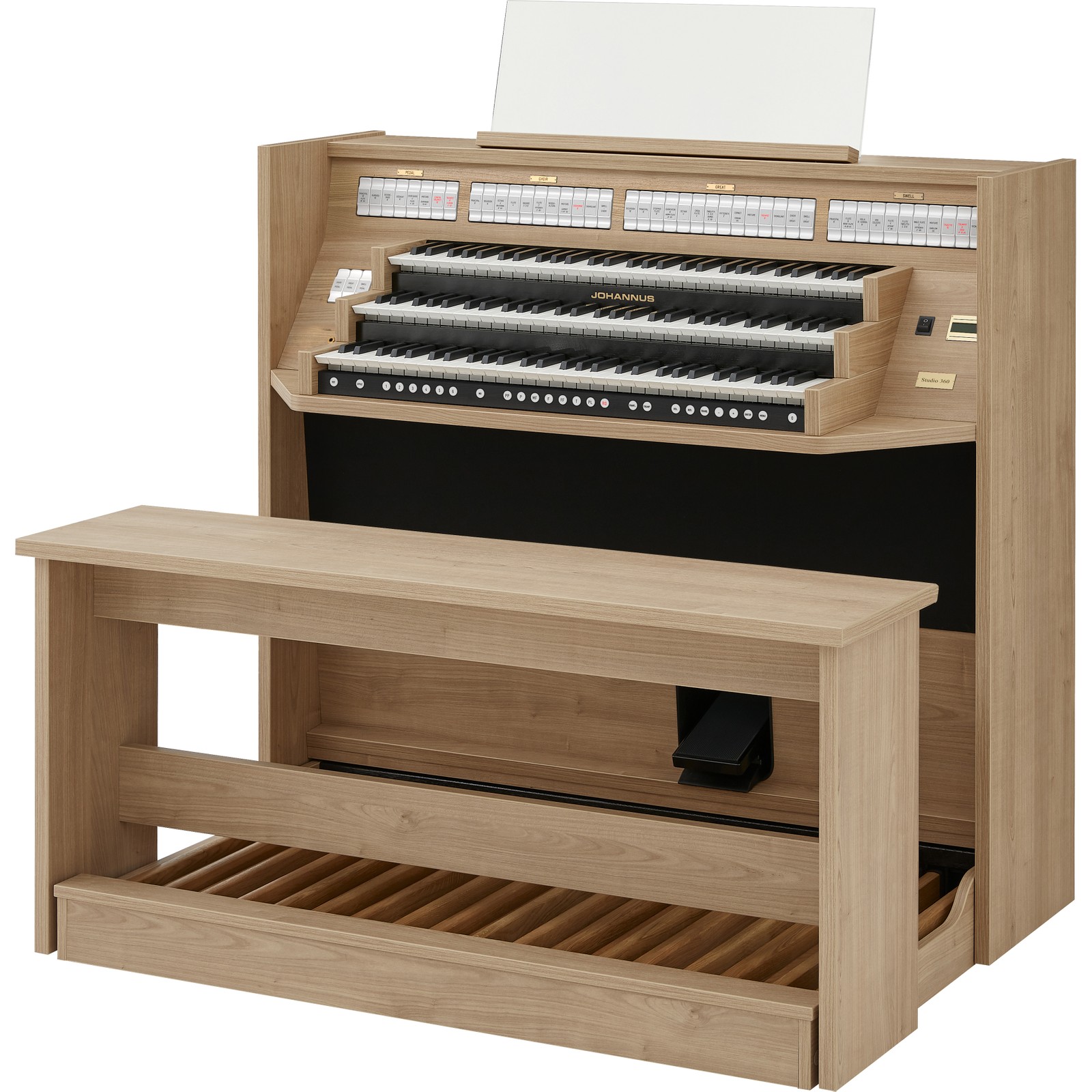 Johannus Studio 360, Fine Oak Concave Light Riverside Hausorgel