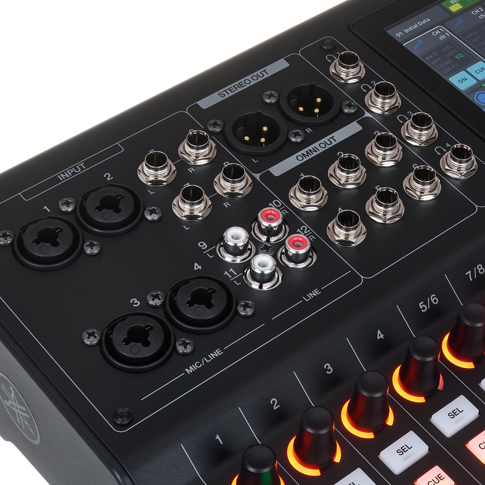 Anschlüsse des Yamaha MGX12V BK Digitalmixers
