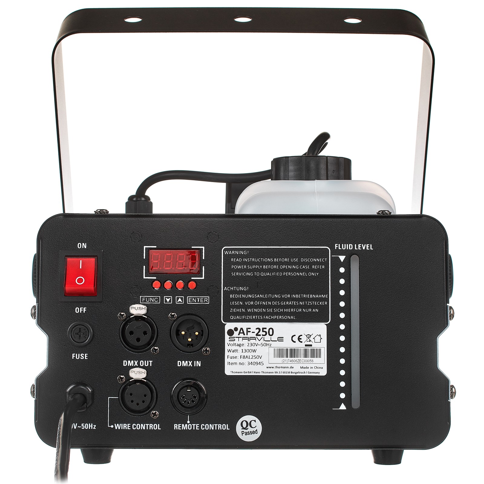 Stairville AF-250 Nebelmaschine Display