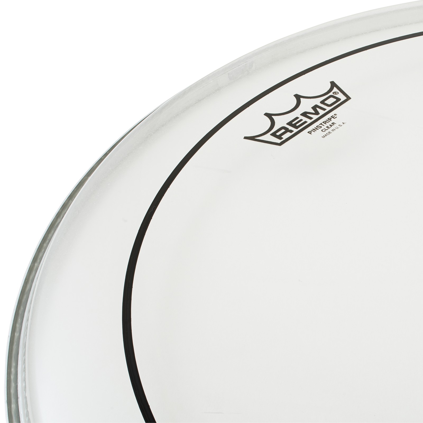 Herstellerlogo auf dem Remo Pin Stripe Clear 18" Fell