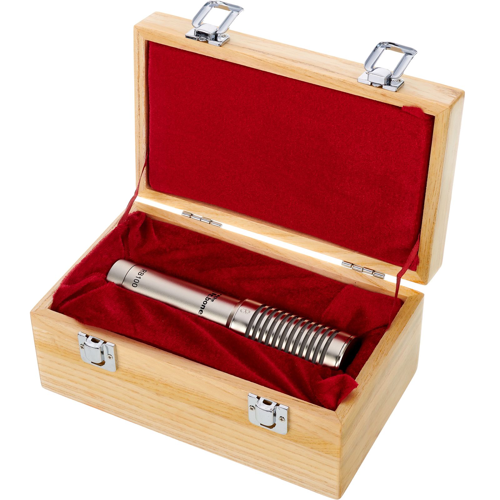 Holzkasten mit the t.bone RB 100 Bändchenmikro