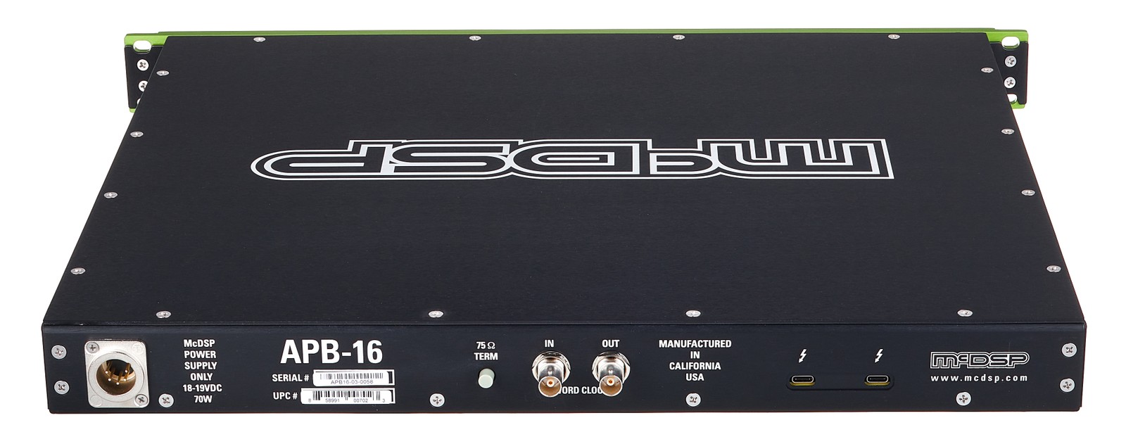 Rear of the McDSP APB-16 analogue processing box