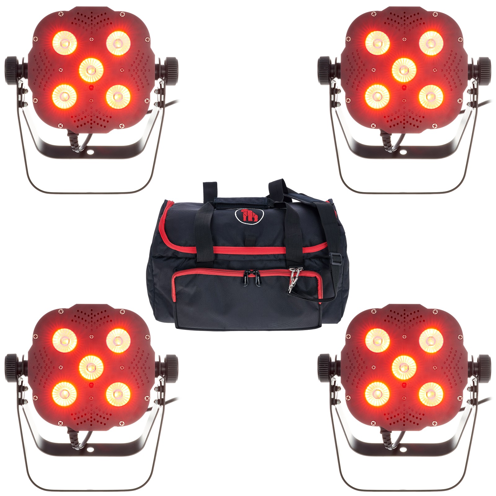 Stairville Quad Par Profile RGB WW Bundle mit vier Quad Par Profile 5x8W RGB WW und lyht Pro Gorilla Soft Case GAC120 Tasche