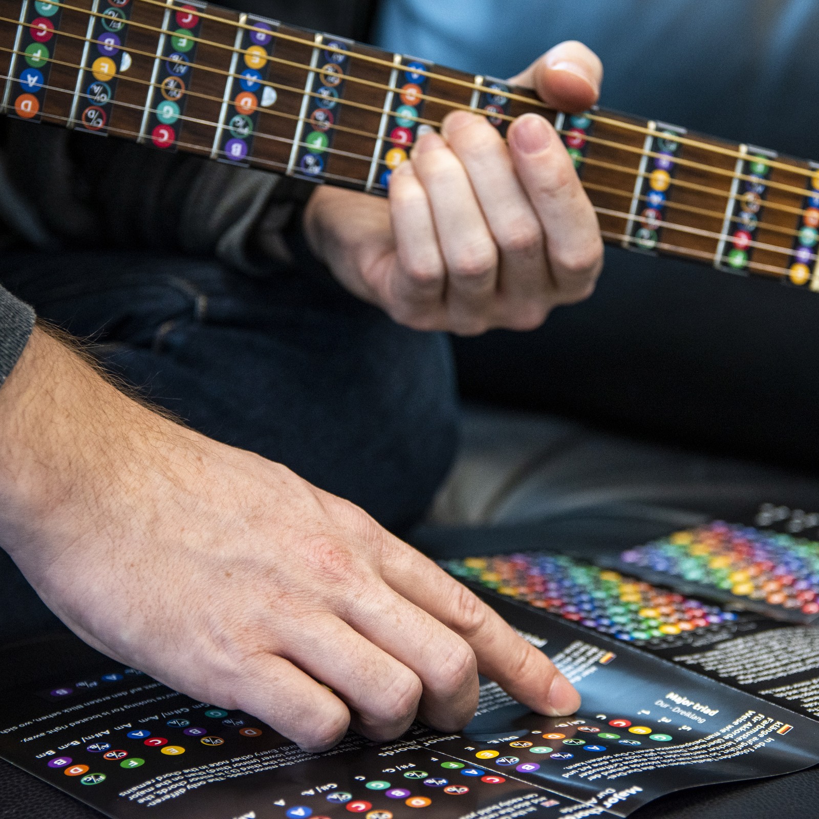 guitar with music2me Guitar Fretboard Stickers