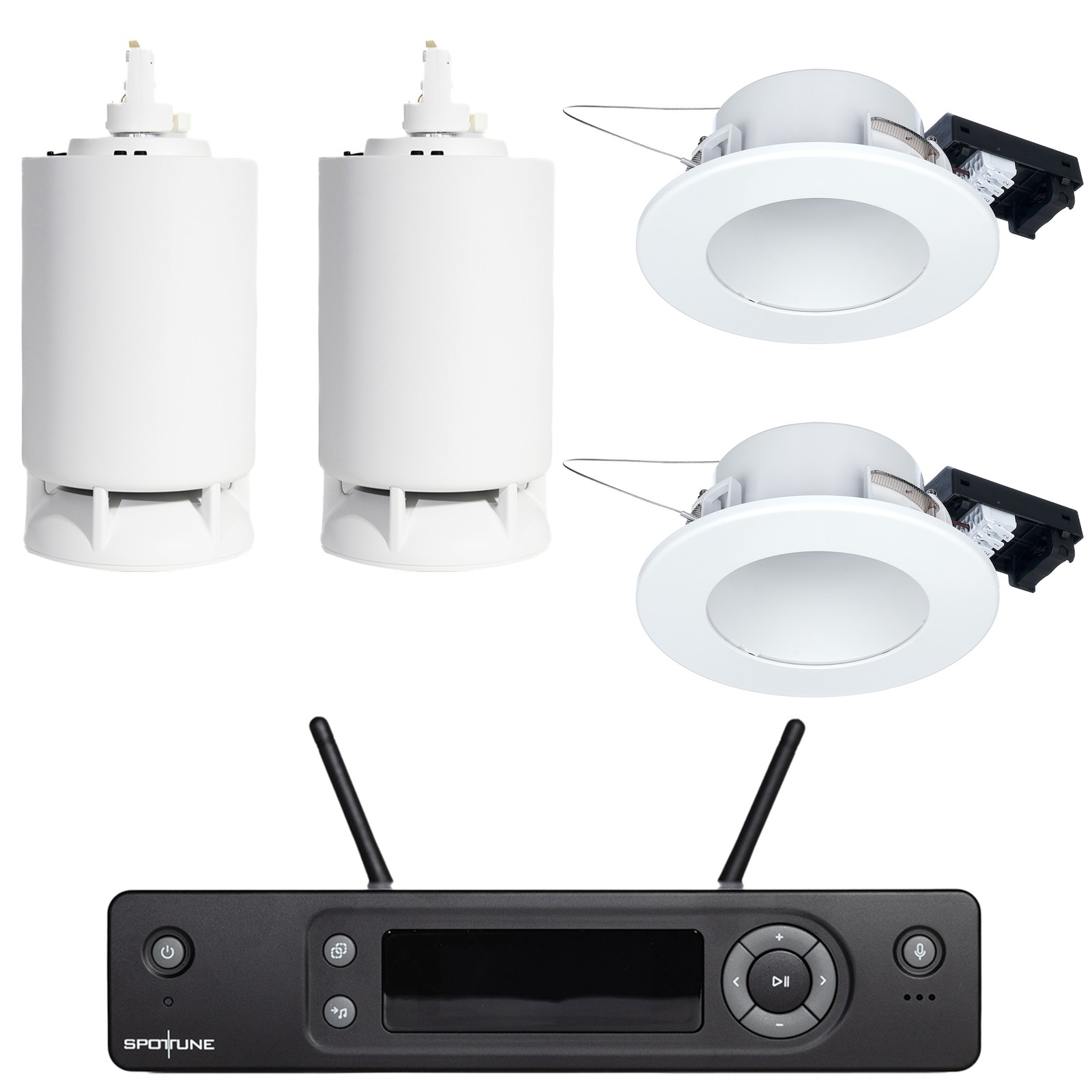 Spottune 2x Omni Track Recessed Wh Set