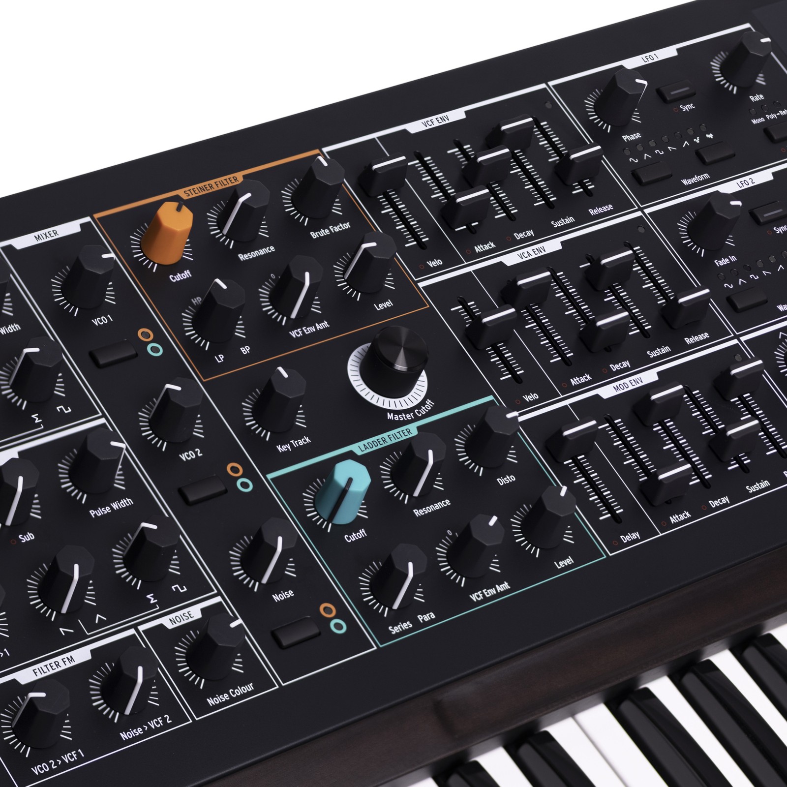 Regler und Fader am Arturia PolyBrute Noir