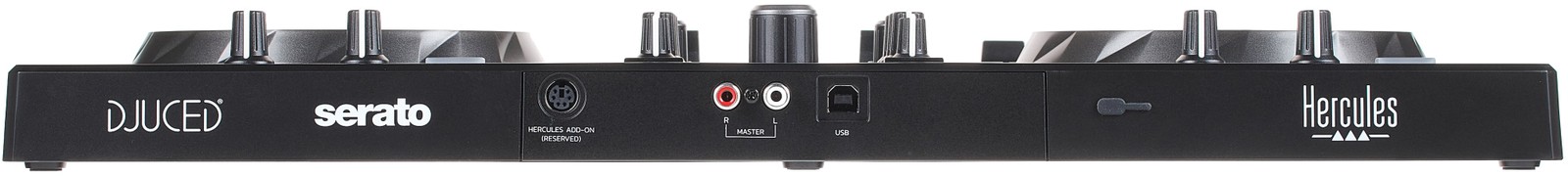 Rear side and connections of the Hercules DJ Control Inpulse 300 MK2