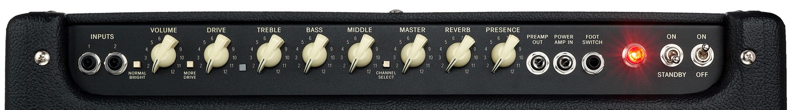 Controls on the Fender Hot Rod Deluxe IV Electric Guitar Combo