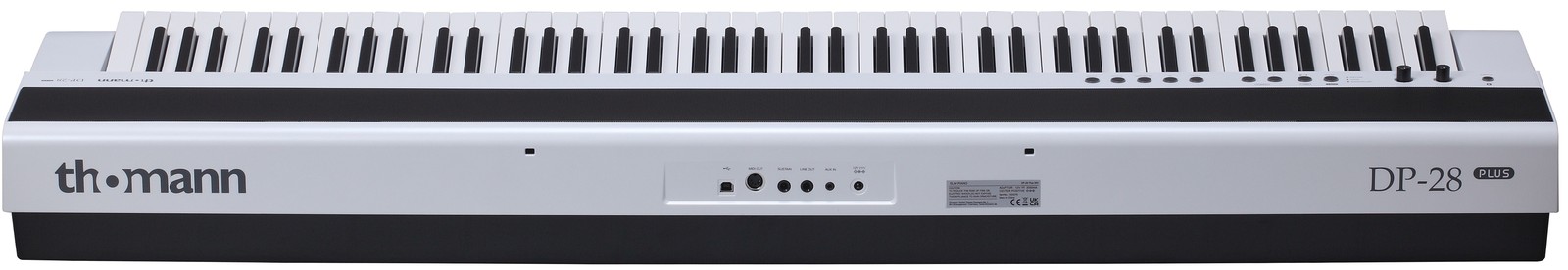 Rückseite mit Anschlüssen des Thomann DP-28 Plus Digital Pianos in Weiß