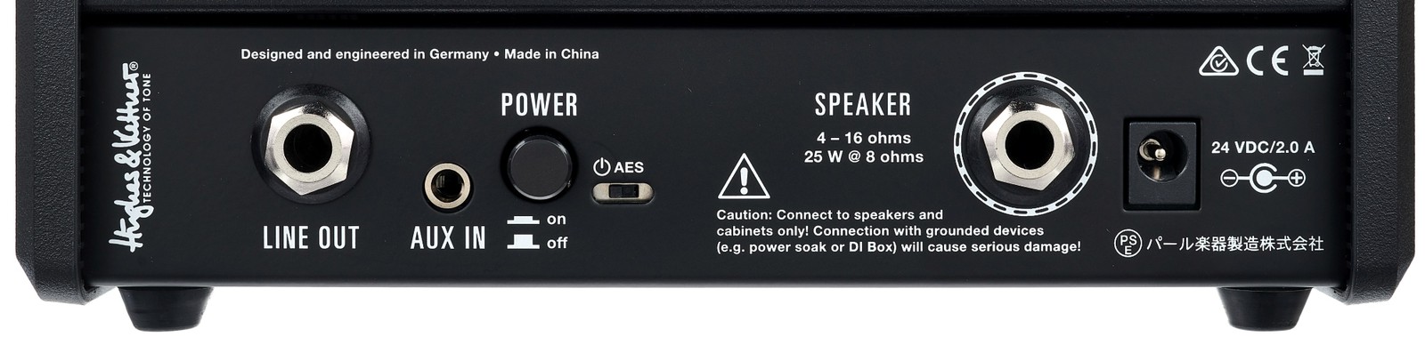 Hughes & Kettner Spirit of Rock nano amp head, rear view with connections