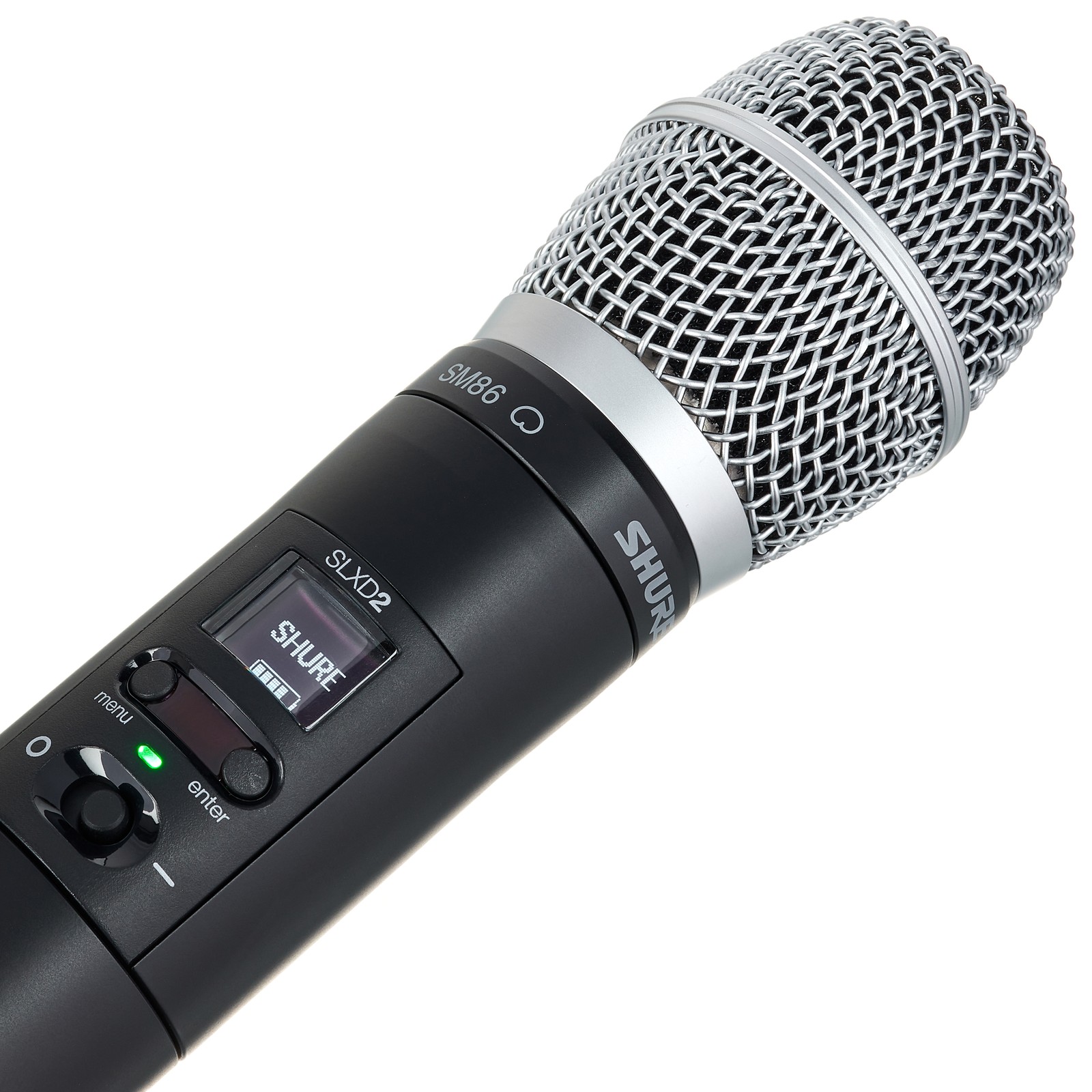 Display des Handsenders Shure SLXD2/SM86 H56