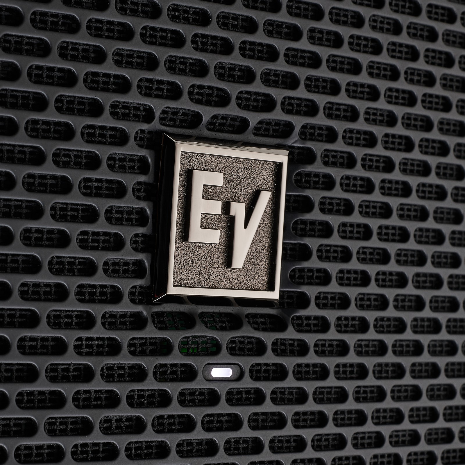 EV Logo on the ETX-12P Active 12" Speaker