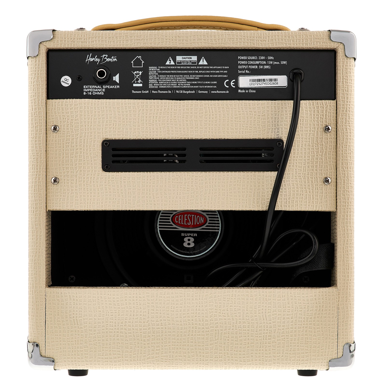 Harley Benton TUBE5 Celestion Röhrencombo Rückseite