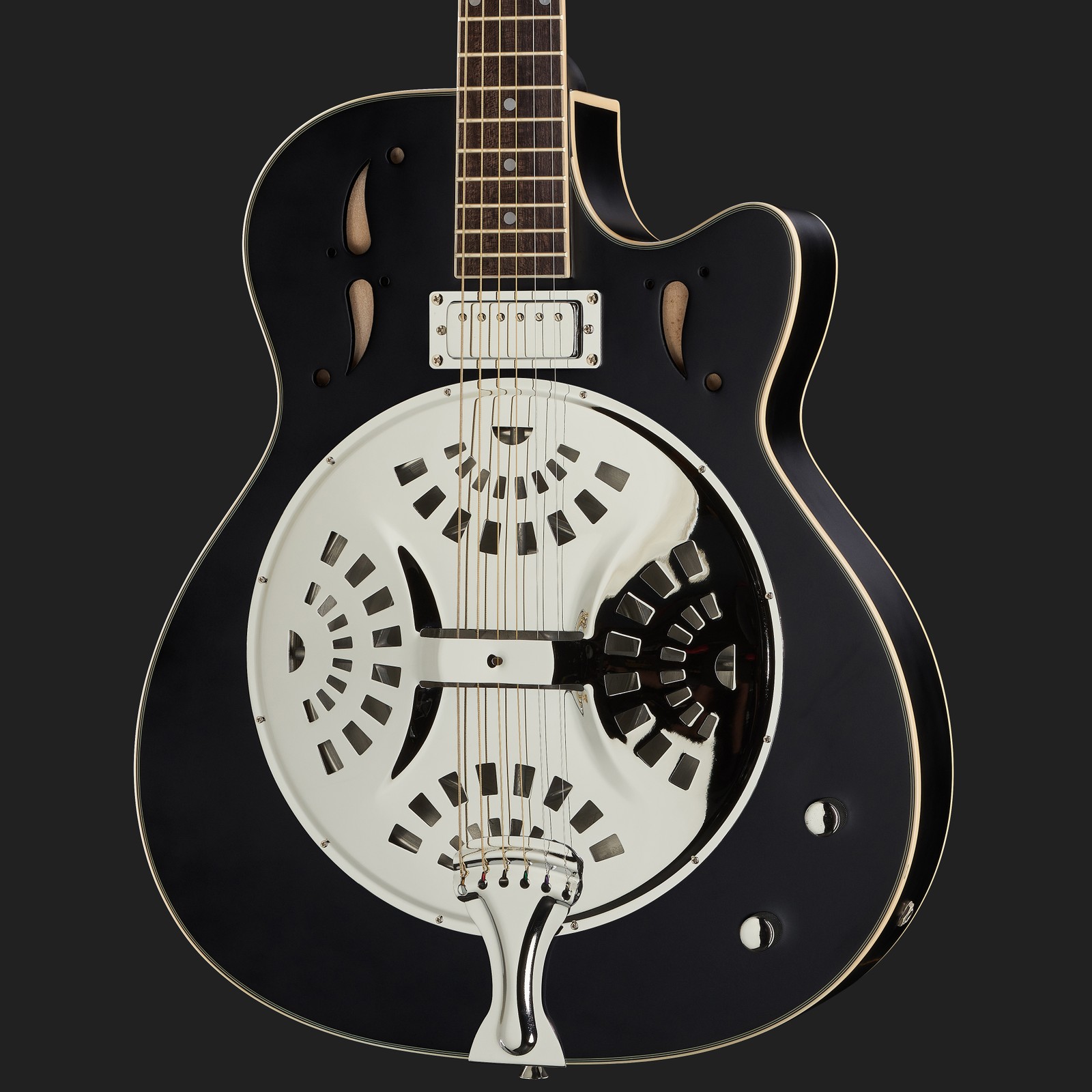 Harley Benton HBN150CE BK Resonatorgitarre Korpus Detailaufnahme Frontansicht