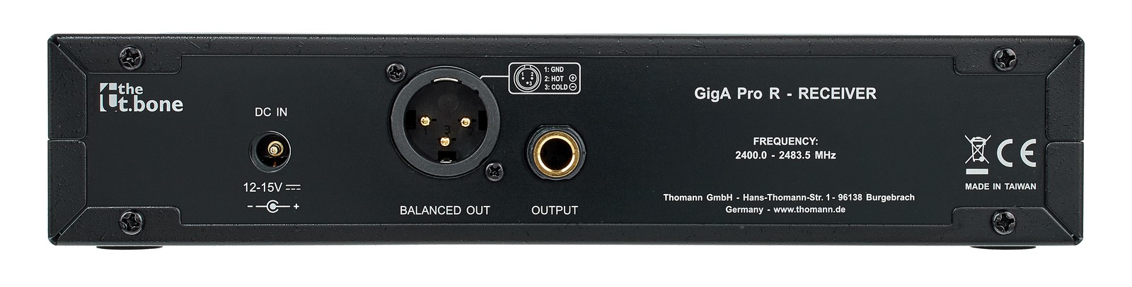Rückseite des the t.bone GigA Pro True Diversity Empfängers