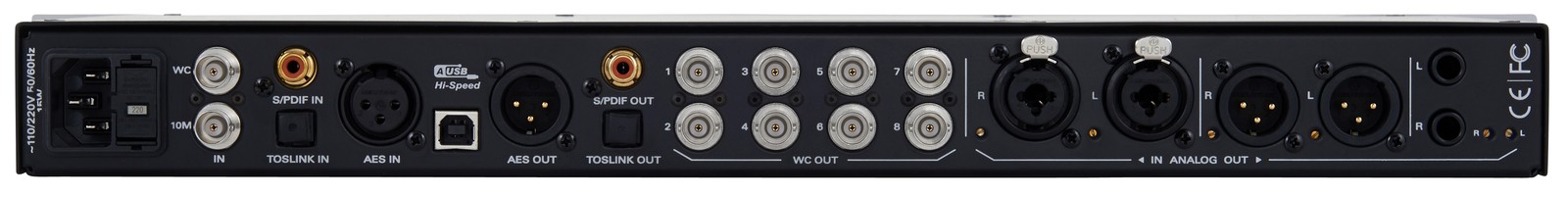 AD/DA-Wandler 19" Rückseite