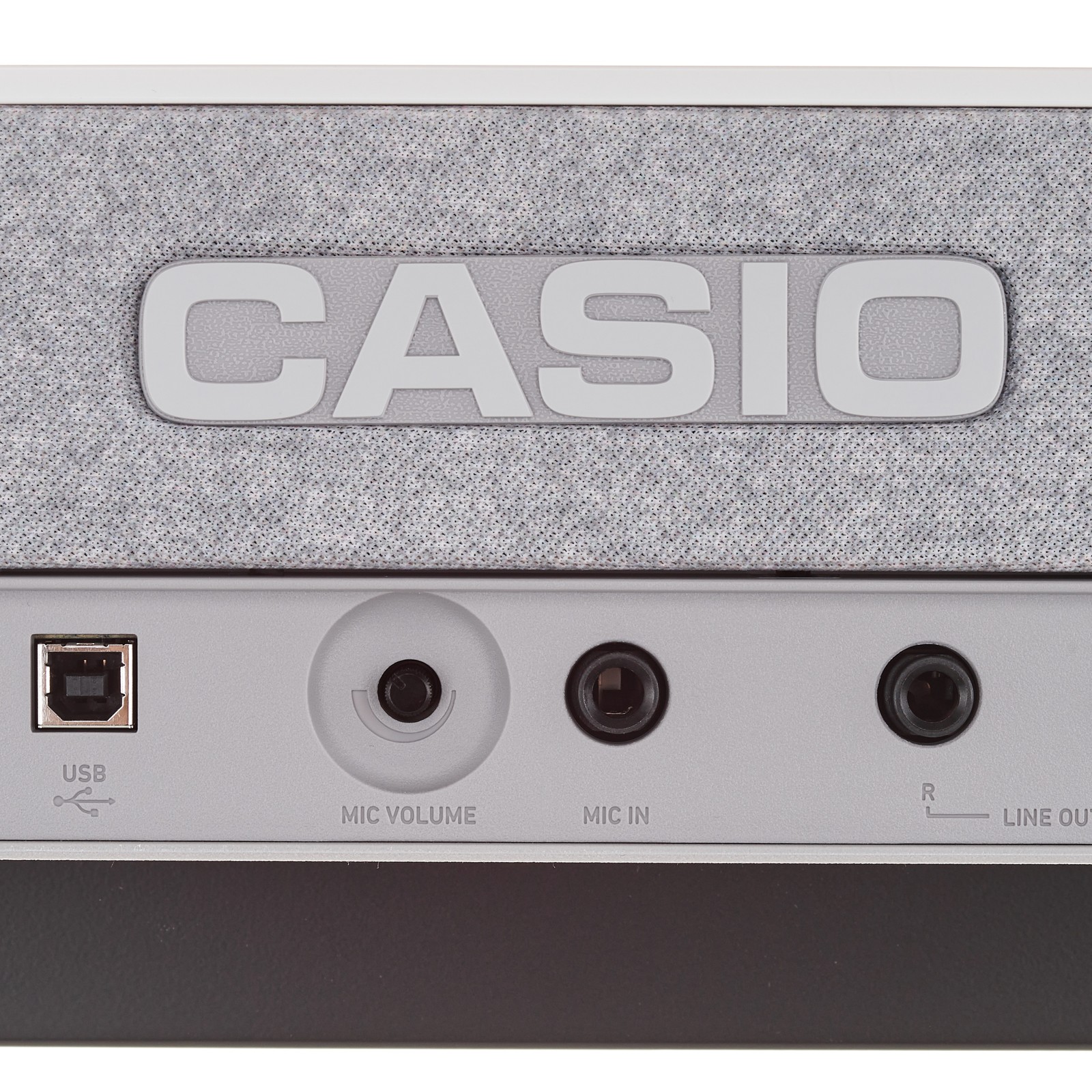 Casio Logo auf der Rückseite vom weißen Stage Piano