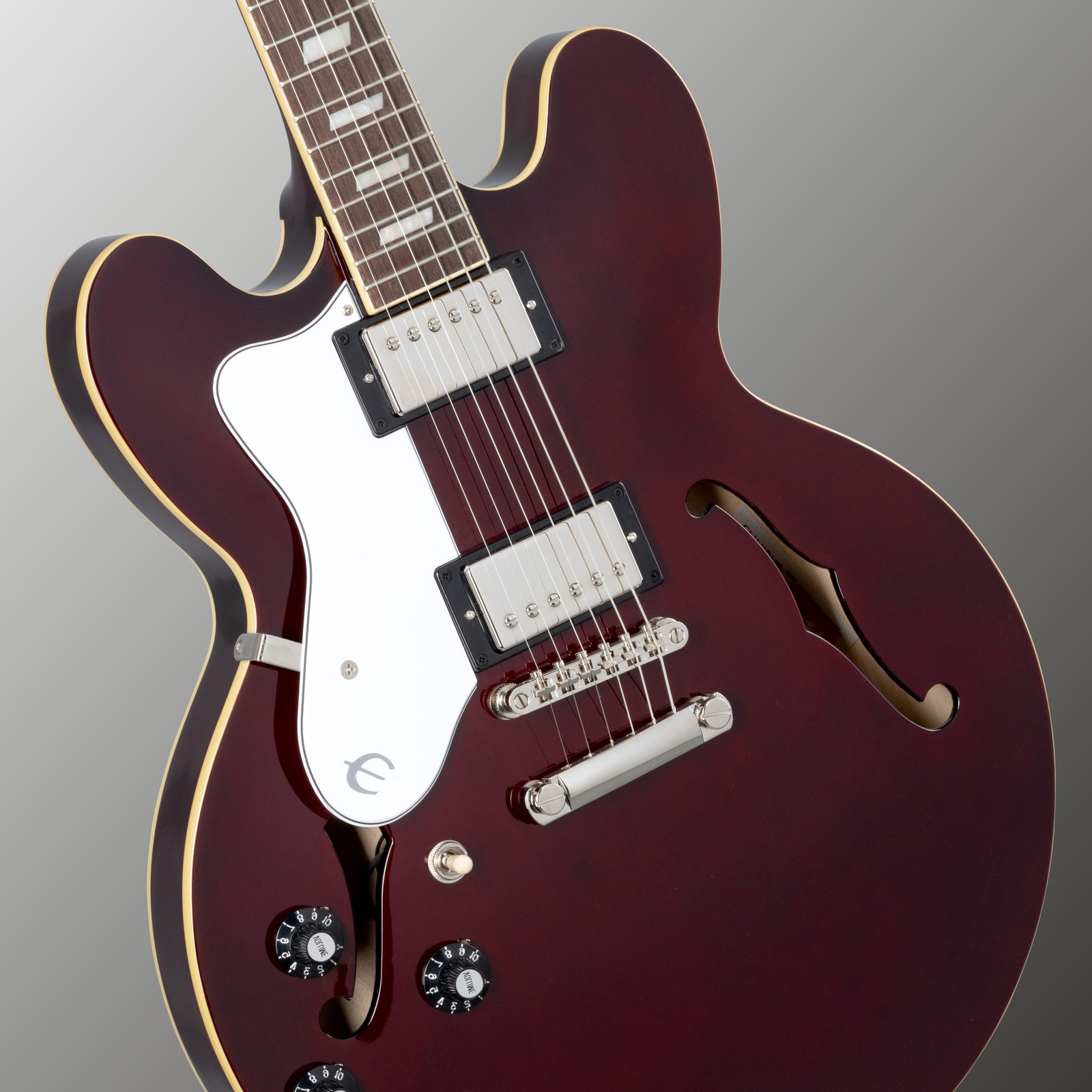 Zwei Humbucker in der Epiphone Noel Gallagher Riviera LH