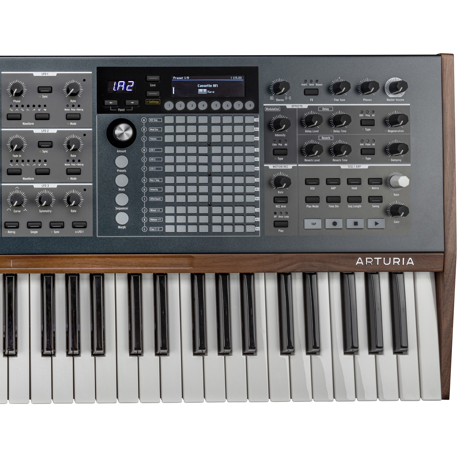 Knöpfe und Display am Arturia PolyBrute