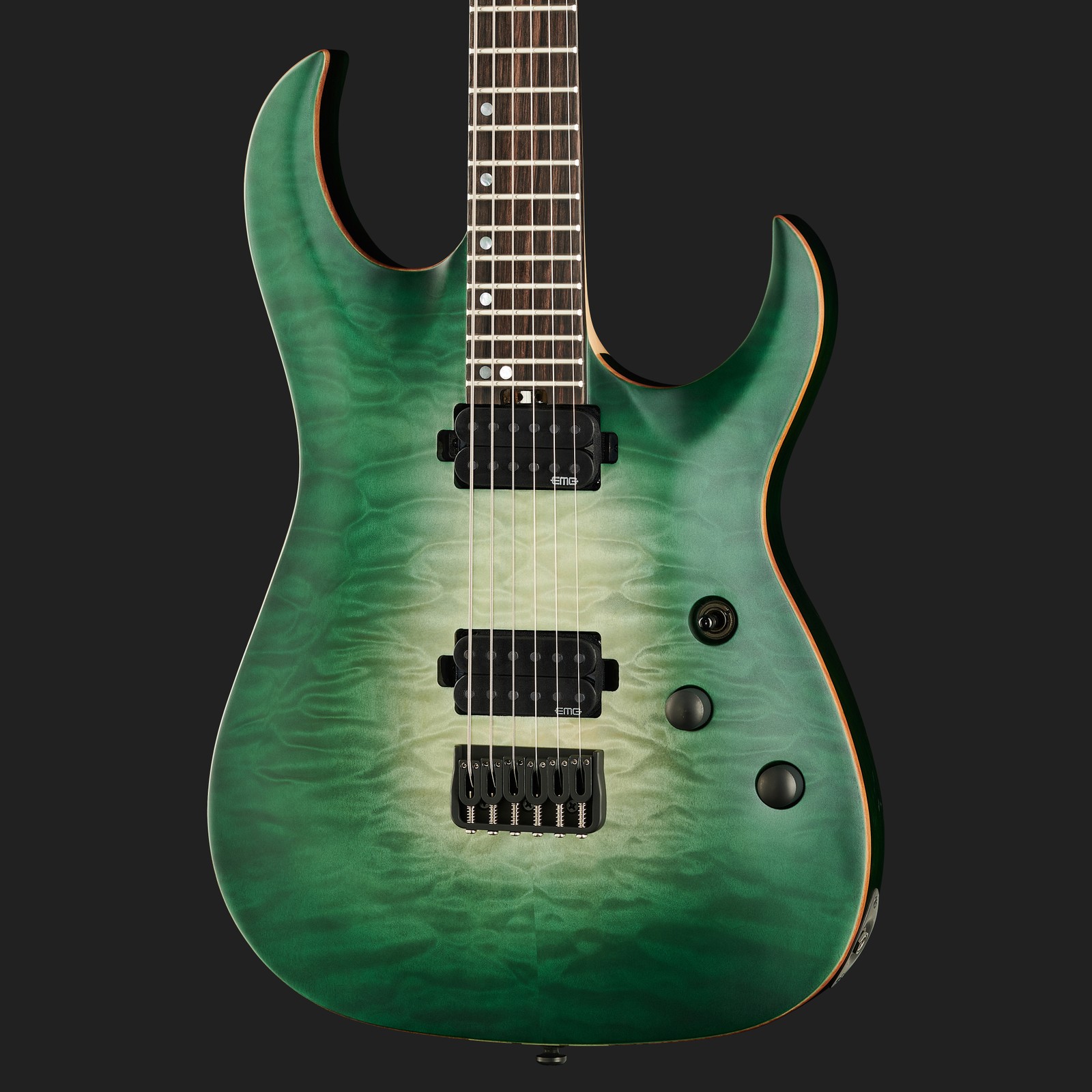 Decke der Harley Benton Amarok-BT EGNT Quilted Burst