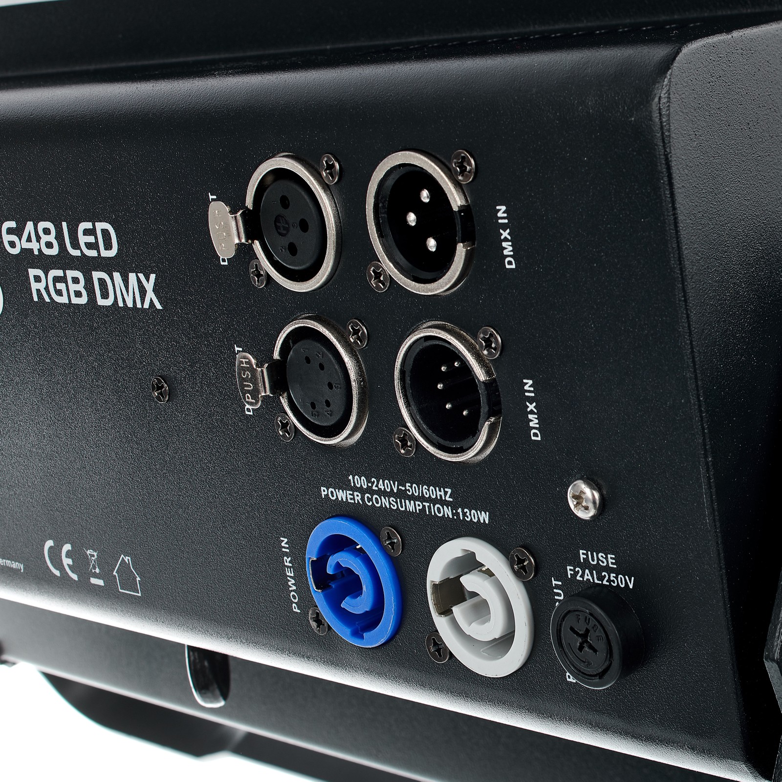 Stairville Wild Wash Pro 648 LED RGB DMX Rückseite mit Anschlüssen