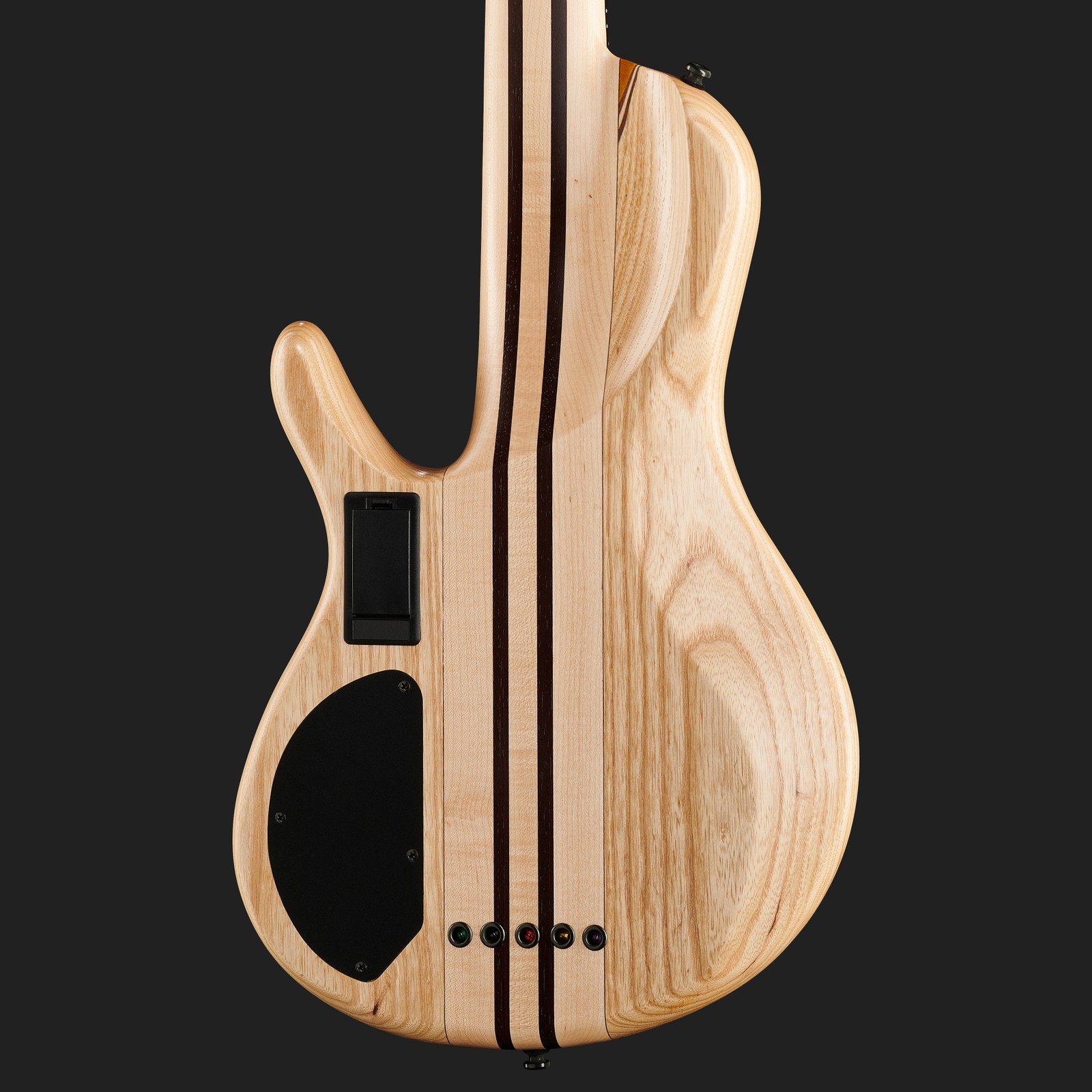 Durchgehender Hals auf der Rückseite des Cort A5 Plus SC Amber Open Pore