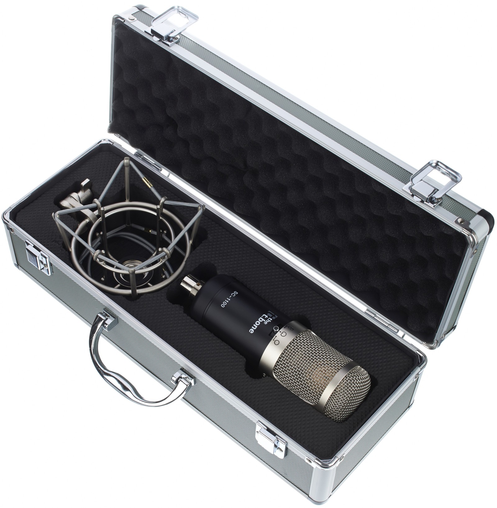 the t.bone SC 1100 and accessories in an aluminium case