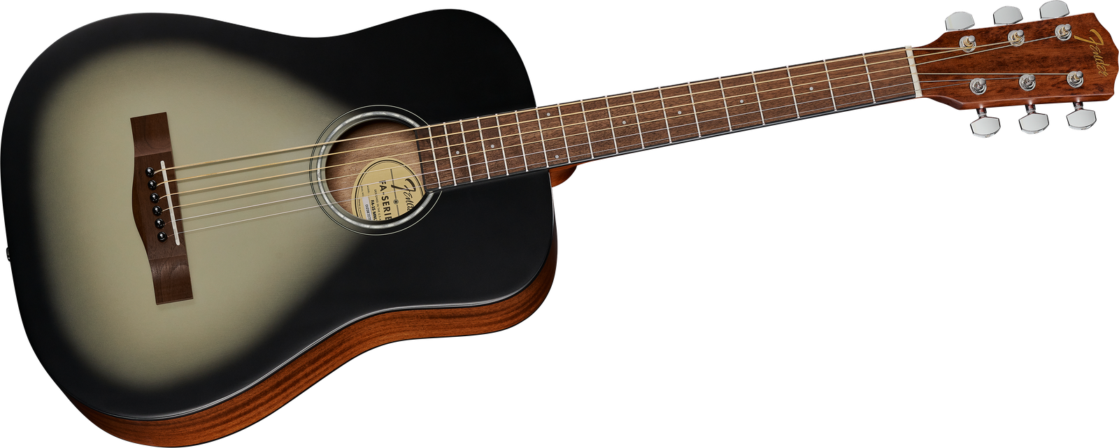 Kleine Westerngitarre Fender FA-15 3/4 WN Moonlight Sunburst von vorne