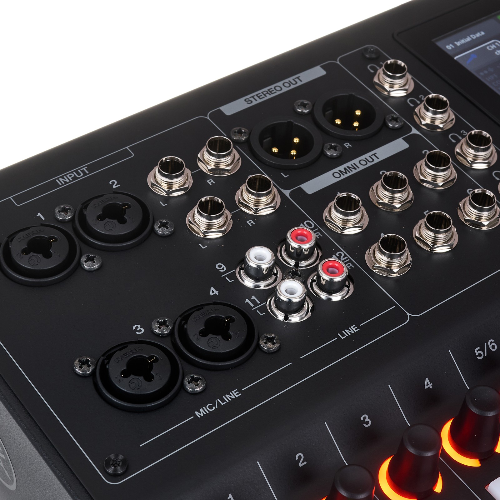 Anschlüsse des Yamaha MGX12 BK Digitalmixers